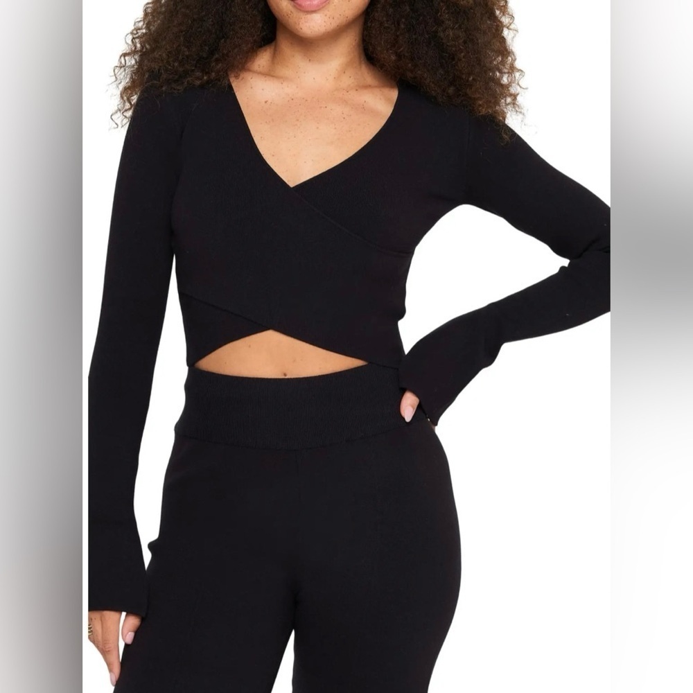NWT Spiritual Gangster Hadley Wrap Crop S Black